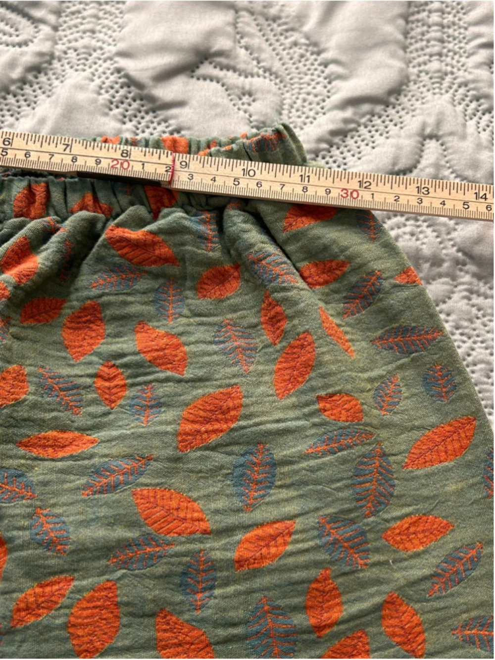 Xilinuo Pajama Set Women’s M Green Orange Leaf Print 100% Cotton NWT